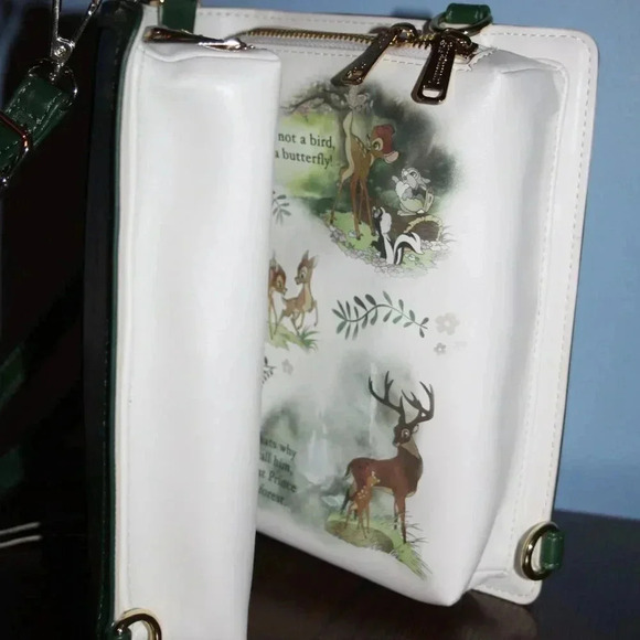 LOUNGEFLY DISNEY CLASSIC BOOKS BAMBI COVERTIBLE CROSS BODY BAG RARE NWT - Picture 15 of 16